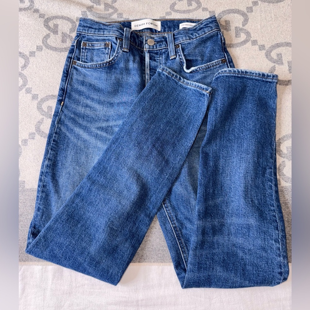Denim Forum Yoko High Rise Slim Indigo Slim Jeans, 25 - Picture 4 of 11